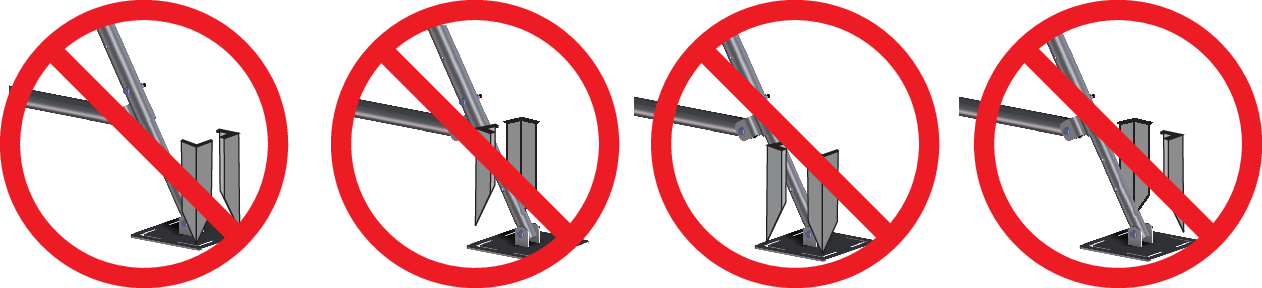 Do not drive the stakes in this way.